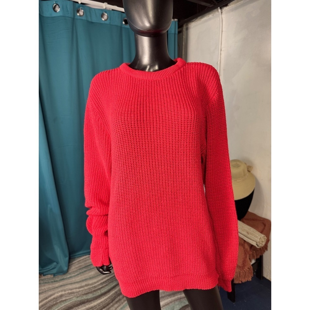 Vintage jersild‎ Distinctive Sportswear Red Cotton Crew Neck Sweater Womens XL